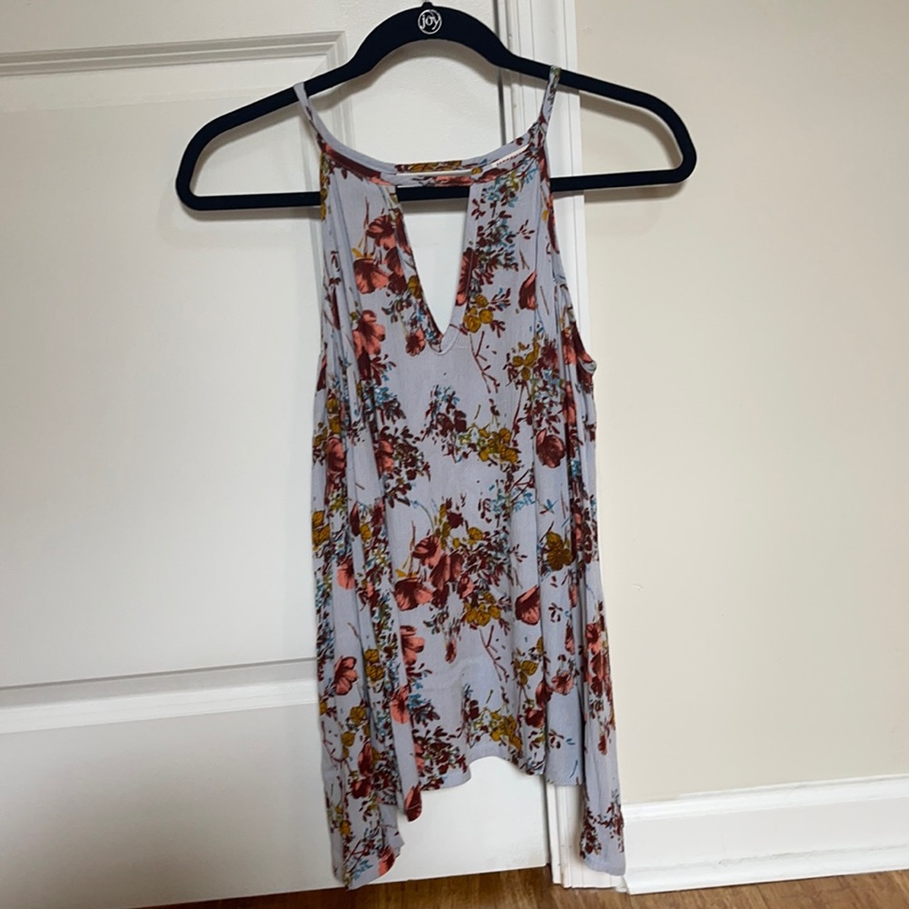 Off the shoulder long sleeve floral top